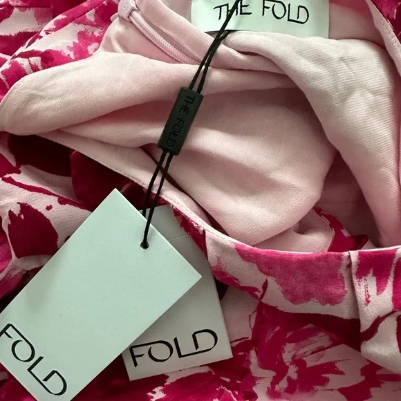 The Fold Lora Dress in Pink NWT 100% Silk - Picture 11 of 14